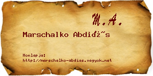 Marschalko Abdiás névjegykártya
